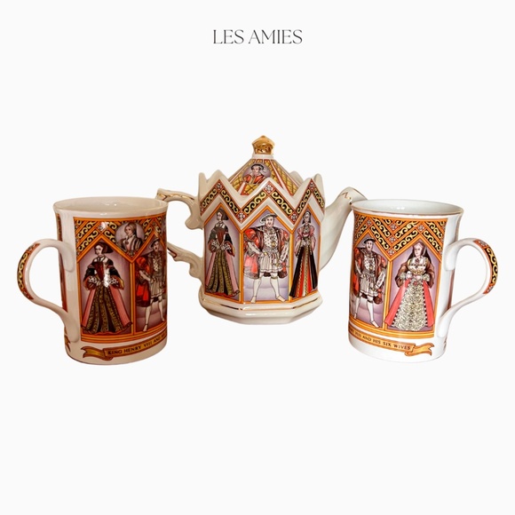 Sadler Other - Vintage SADLER King Henry VIII and His Six Wives Bone China Teapot and Two Mugs